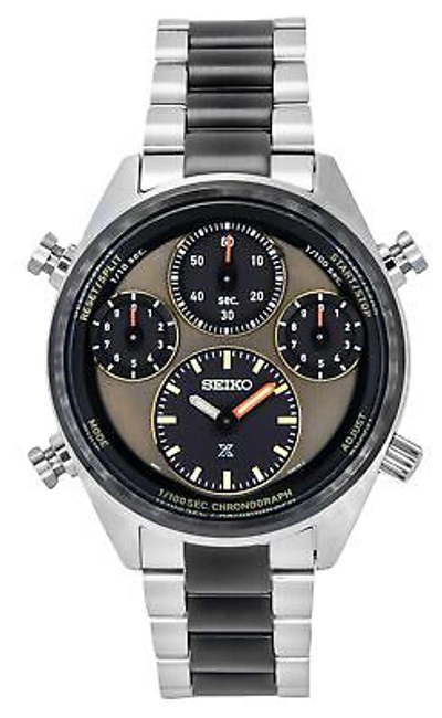 Pre-owned Seiko Prospex Brown Dial Chronograph Solar 100m Men's Watch Sfj005p1