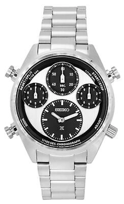 Pre-owned Seiko Prospex White Dial Chronograph Solar 100m Men's Watch Sfj001p1
