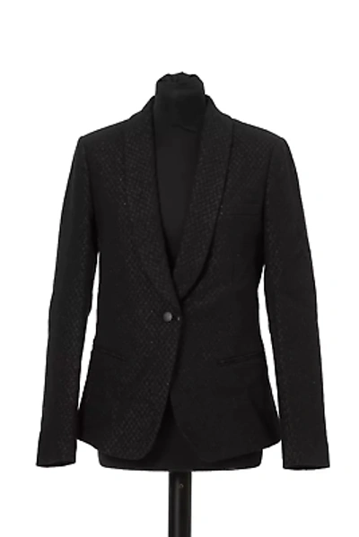 Pre-owned Jacob Cohen Elegant Slim Cut Lurex Detailed Jacket In Black