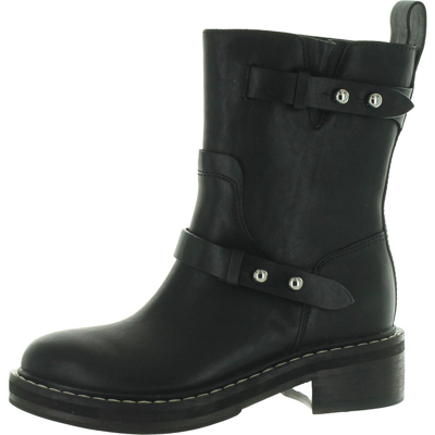 Pre-owned Rag & Bone Womens Leather Pull On Ankle Motorcycle Boots Shoes Bhfo 2963 In Black