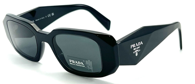 Pre-owned Prada Spr 17w 1ab-5s0 Black Authentic Sunglasses 49-20 145 In Gray