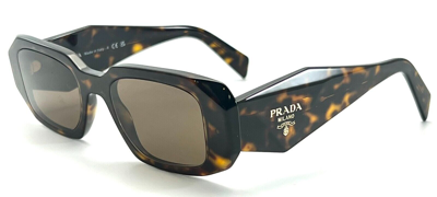 Pre-owned Prada Spr 17w 2au-8c1 Brown Authentic Sunglasses 49-20 145