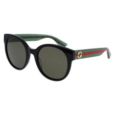 Pre-owned Gucci Gg0035sn 002 Black/green 54-22-140 Sunglasses