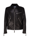 MAURO GRIFONI DOWN JACKET BIKER IN LEATHER