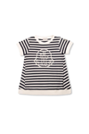 MONCLER LOGO EMBROIDERED STRIPED T-SHIRT