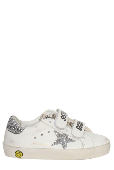 Golden Goose Kids' Old School Star Patch Sneakers In White Ice Silver