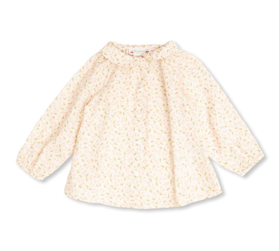 Bonpoint Kids' All-over Printed Straight Hem Shirt In Dusty Pink