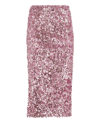 Rotate Birger Christensen Sequined Midi Pencil Skirt In Pink Polyester In Pink