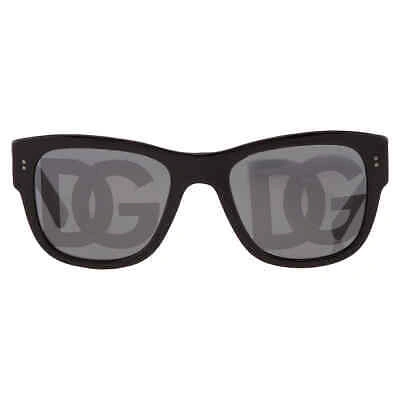 Pre-owned Dolce & Gabbana Dolce And Gabbana Dark Grey Logo Square Men's Sunglasses Dg4338 501/m 52 In Gray