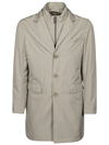Herno Buttoned High-neck Coat In Tortora Chiaro