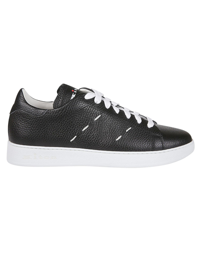 Kiton Leather Sneakers With Laces In Black