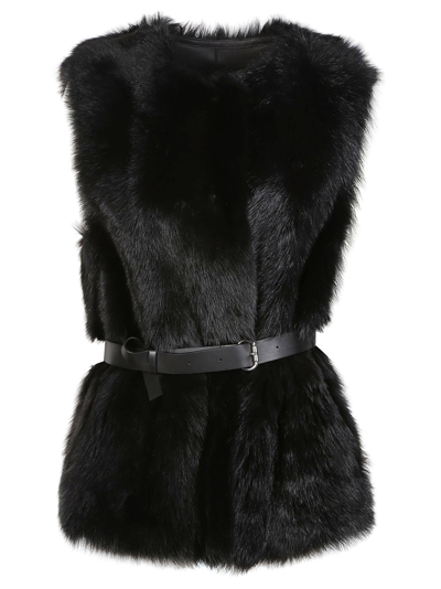 Desa 1972 Shearling Waistcoat In Black