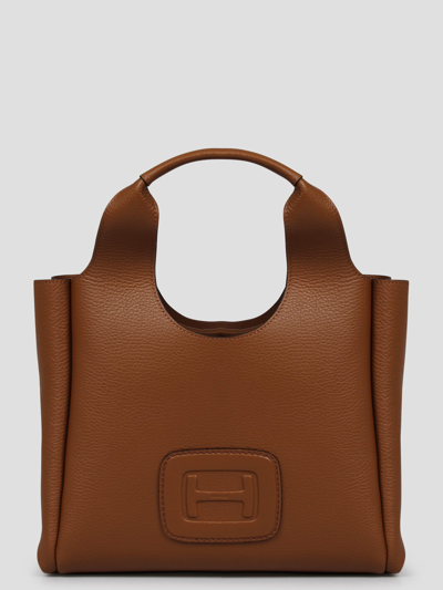 Hogan Small H-bag Shopping Bag In Brown