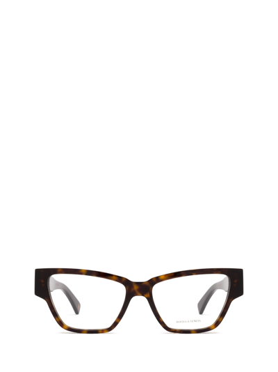 Bottega Veneta Bv1288o Havana Glasses In 002 Havana Havana Transparent