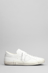PHILIPPE MODEL PRSX LOW SNEAKERS IN WHITE LEATHER