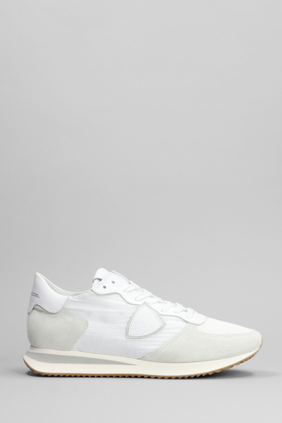 PHILIPPE MODEL TRPX LOW SNEAKERS IN WHITE SUEDE AND FABRIC