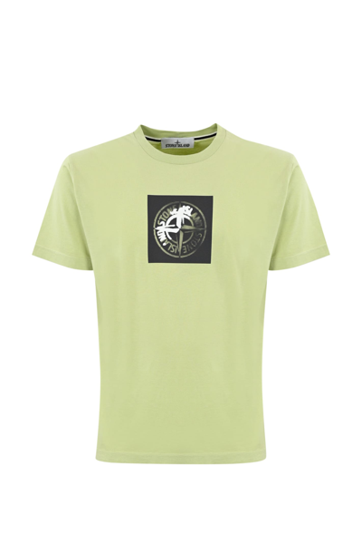 Stone Island T-shirt With 2ns83 Logo Print In Pistacchio