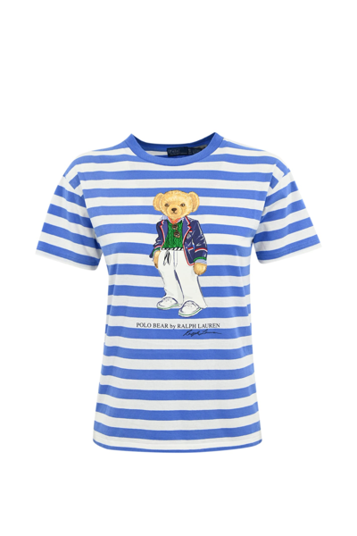 POLO RALPH LAUREN POLO BEAR STRIPED COTTON T-SHIRT