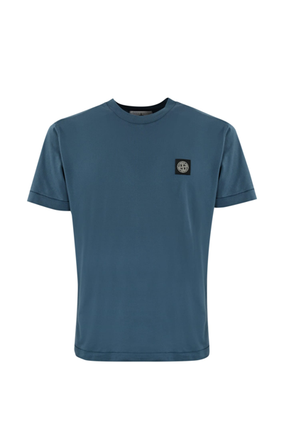 Stone Island T-shirt With Logo In Blue