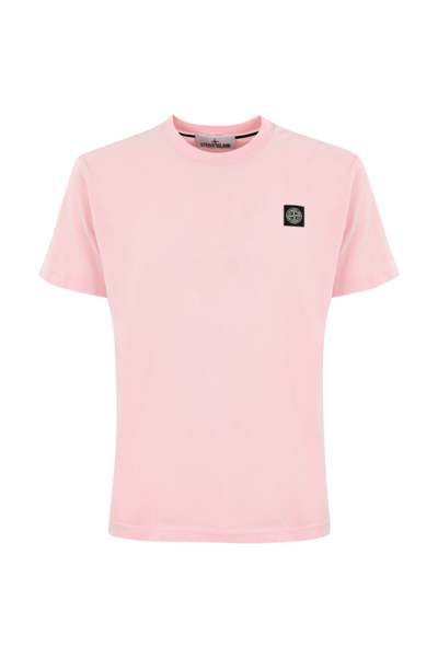 Stone Island T-shirt With Logo In Pink