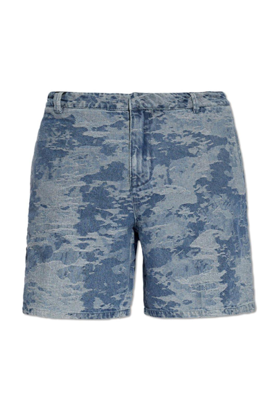 Emporio Armani Denim Shorts In Clear Blue