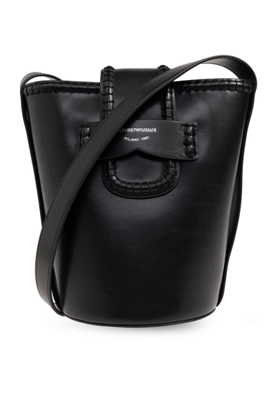 Emporio Armani Shoulder Bag With Logo In Black