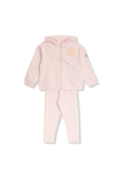 Moncler Babies' Logo-patch Two-piece Tracksuit In Pink
