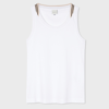 PAUL SMITH WOMEN'S WHITE COTTON STRIPE TRIM VEST