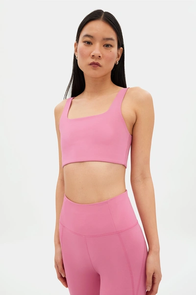 Girlfriend Collective Chateau Tommy Cropped Bra In Pink