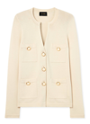 St John Santiago Knit Button Jacket In Ecru
