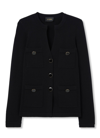 St John Santiago Knit Button Jacket In Black