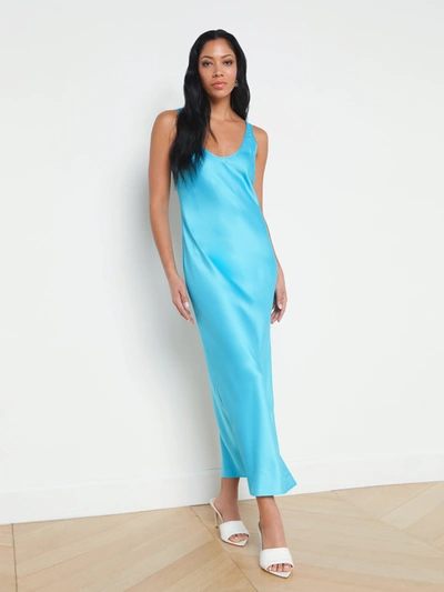 L Agence Akiya Tank Dress In Blue Atoll