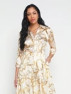 L Agence Dani Multi Chain Printed Silk Blouse In Ecru Multi Oversized Chain