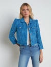 L Agence Kasey Tweed Cardigan In Caribbean Blue Multi Tweed In Caribbean Blue Multi Tweed