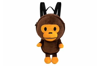 Pre-owned Bape Baby Milo Plush Backpack Brown