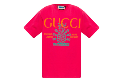 Pre-owned Gucci Pineapple Collection T-shirt Pink
