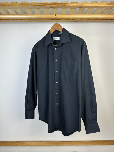 Pre-owned Vintage X Ysl Pour Homme Yves Saint Laurent Ysl Vintage Long Sleeve Shirt Button Up In Black