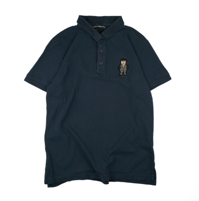 Pre-owned Dolce Gabbana X Vintage Dolce Gabbana Patched Polo Shirt In Blue Navy