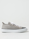 Brunello Cucinelli Monili-detailed Lurex Sneakers In Sand