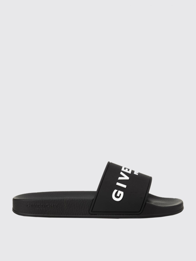 Dolce & Gabbana Slide Flat Sandals In Monogram 72 Rubber In Black