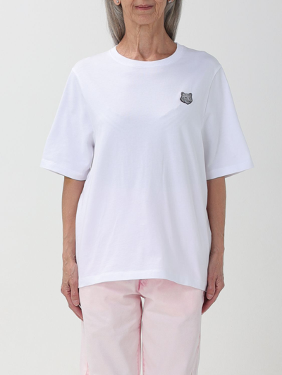 Maison Kitsuné Grey Fox Head Patch Classic T-shirt In White