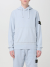 Stone Island Logo Hooded Sweatshirt In Gnawed Blue