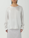 Fabiana Filippi Woman Top Light Grey Size 10 Silk In Pearl