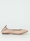 Lanvin Round Toe Ballet Flats In Nude Leather In Nude