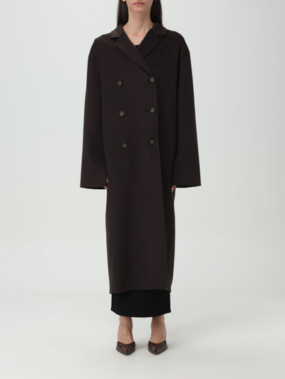 Totême Toteme Oversized Double Breasted Wool Coat In Brown