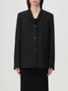 Totême Overlay Wool Blend Blazer In Black