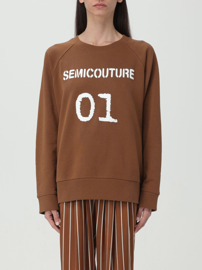 Semicouture Sweatshirt  Woman Color Brown