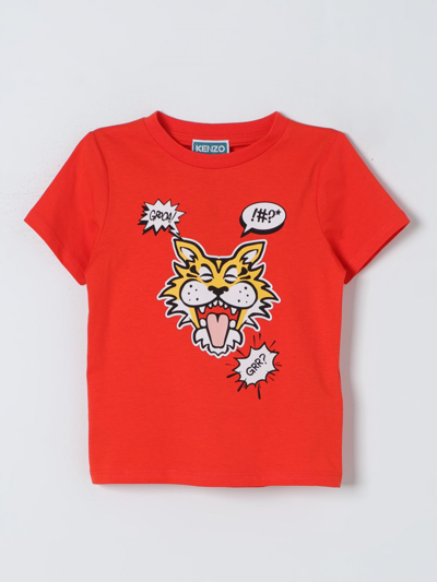 Kenzo Kids' Logo-print Cotton T-shirt In Red