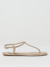 René Caovilla Embellished Ankle Strap Thong Sandals In Gold