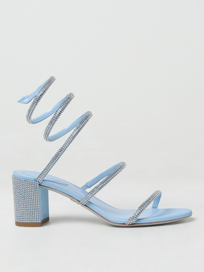 René Caovilla Cleo 60mm Leather Sandals In Blue